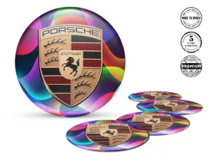 Porsche Adesivi Silicone Logo Emblemi Ruota Alta Qualità